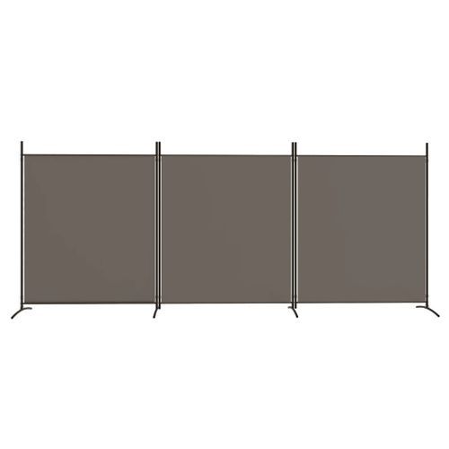 Cloison de séparation 3 panneaux Anthracite 525x180 cm Tissu - Photo n°3; ?>