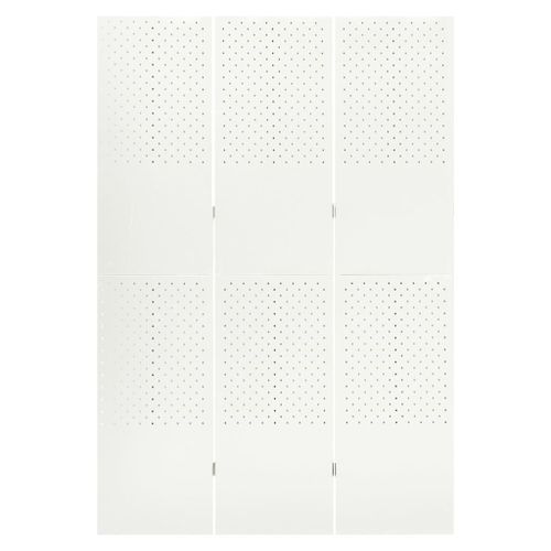 Cloison de séparation 3 panneaux Blanc 120x180 cm Acier - Photo n°2; ?>