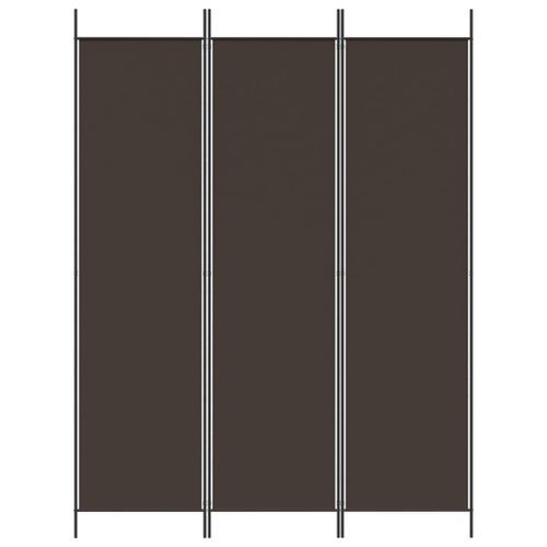 Cloison de séparation 3 panneaux Marron 150x200 cm Tissu - Photo n°3; ?>