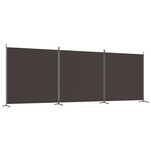 Cloison de séparation 3 panneaux Marron 525x180 cm Tissu - Photo n°2; ?>