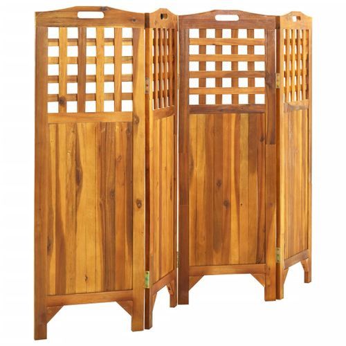 Cloison de séparation 4 panneaux 161x2x120 cm Bois d'acacia - Photo n°3; ?>