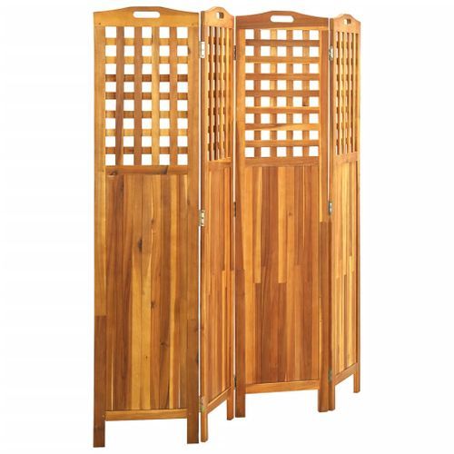 Cloison de séparation 4 panneaux 161x2x170 cm Bois d'acacia - Photo n°3; ?>