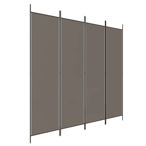 Cloison de séparation 4 panneaux Anthracite 200x200 cm Tissu - Photo n°2; ?>