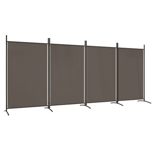 Cloison de séparation 4 panneaux Anthracite 346x180 cm Tissu - Photo n°2; ?>