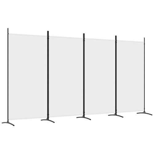 Cloison de séparation 4 panneaux Blanc 346x180 cm Tissu - Photo n°2; ?>