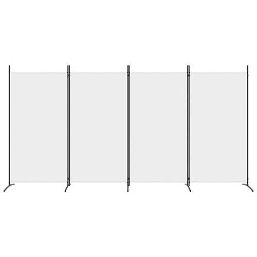 Cloison de séparation 4 panneaux Blanc 346x180 cm Tissu - Photo n°3; ?>