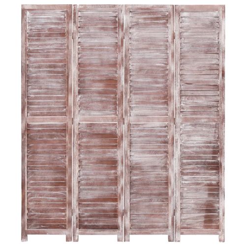 Cloison de séparation 4 panneaux Marron 140x165 cm Bois - Photo n°2; ?>