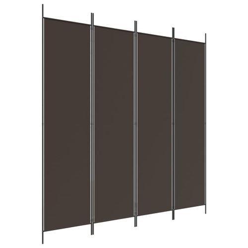 Cloison de séparation 4 panneaux Marron 200x200 cm Tissu - Photo n°2; ?>