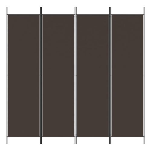 Cloison de séparation 4 panneaux Marron 200x200 cm Tissu - Photo n°3; ?>