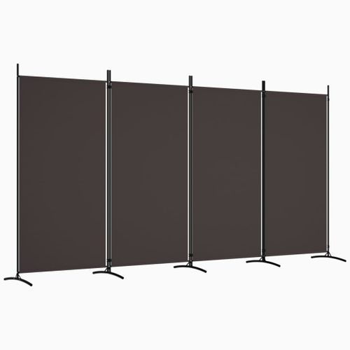 Cloison de séparation 4 panneaux Marron 346x180 cm Tissu - Photo n°2; ?>