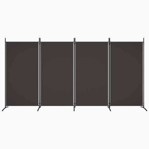 Cloison de séparation 4 panneaux Marron 346x180 cm Tissu - Photo n°3; ?>