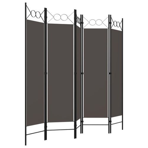 Cloison de séparation 5 panneaux Anthracite 200x180 cm - Photo n°3; ?>