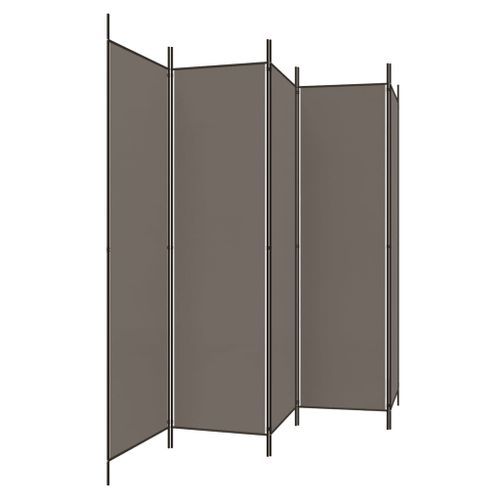 Cloison de séparation 5 panneaux Anthracite 250x200 cm Tissu - Photo n°2; ?>