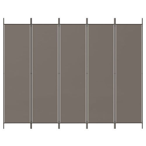 Cloison de séparation 5 panneaux Anthracite 250x200 cm Tissu - Photo n°3; ?>