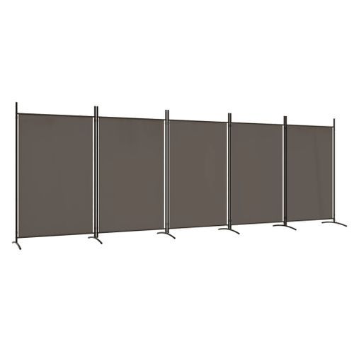 Cloison de séparation 5 panneaux Anthracite 433x180 cm Tissu - Photo n°2; ?>