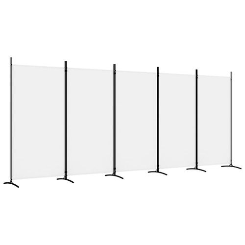 Cloison de séparation 5 panneaux Blanc 433x180 cm Tissu - Photo n°2; ?>