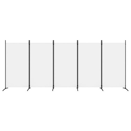 Cloison de séparation 5 panneaux Blanc 433x180 cm Tissu - Photo n°3; ?>