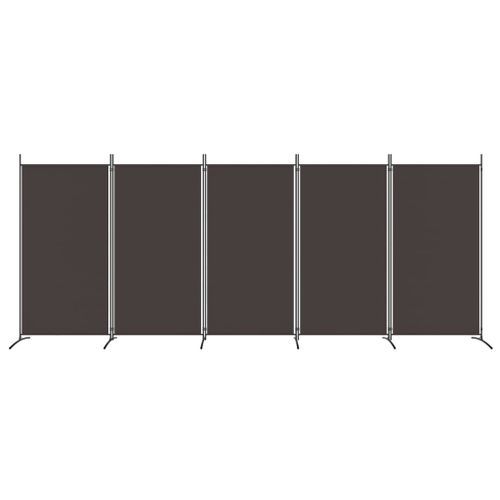 Cloison de séparation 5 panneaux Marron 433x180 cm Tissu - Photo n°3; ?>