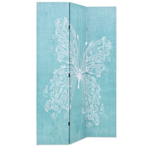 Cloison de séparation pliable 120 x 170 cm Papillon Bleu - Photo n°3; ?>