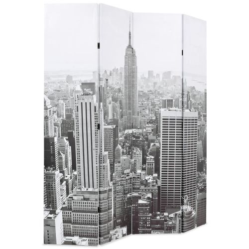 Cloison de séparation pliable 160x170 cm New York Noir et blanc - Photo n°3; ?>