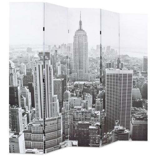 Cloison de séparation pliable 200x170 cm New York Noir et blanc - Photo n°3; ?>