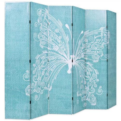 Cloison de séparation pliable 228 x 170 cm Papillon Bleu - Photo n°3; ?>