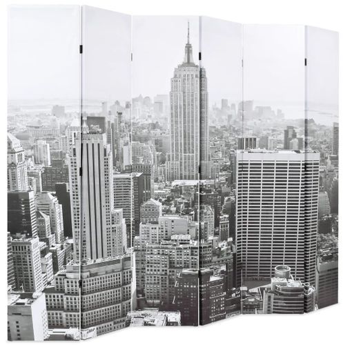 Cloison de séparation pliable 228x170 cm New York Noir et blanc - Photo n°3; ?>