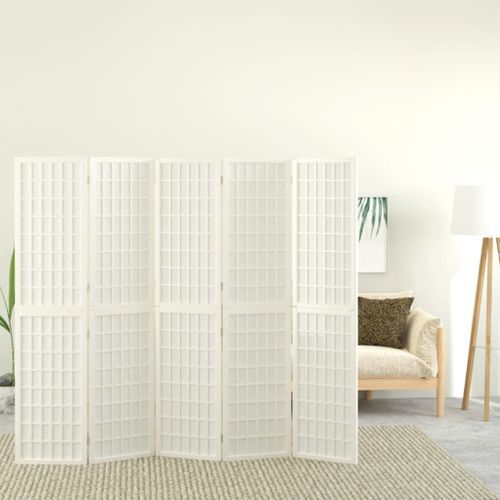 Cloison de séparation pliable 5 panneaux 200x170 cm Blanc - Photo n°2; ?>