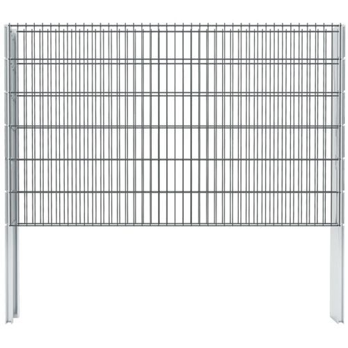 Clôture à gabion 2D Acier galvanisé 2,008x1,23 m 20m total Gris - Photo n°2; ?>