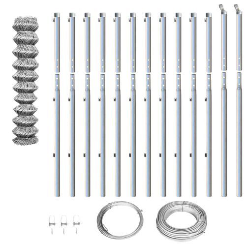 Clôture à mailles avec poteaux Acier galvanisé 1,95x25 m - Photo n°2; ?>