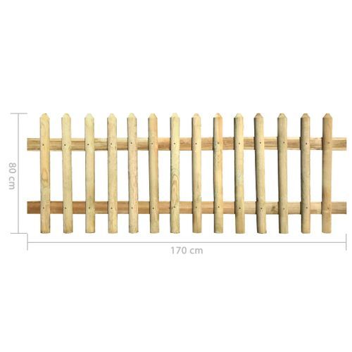 Clôture à piquets Bois de pin imprégné 170 x 80 cm 5 / 7 cm - Photo n°3; ?>