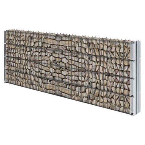 Clôture de gabion 2D Acier galvanisé 2,008x0,83m 16m total Gris - Photo n°3; ?>