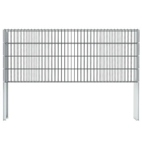 Clôture de gabion 2D Acier galvanisé 2,008x0,83m 20m total Gris - Photo n°2; ?>