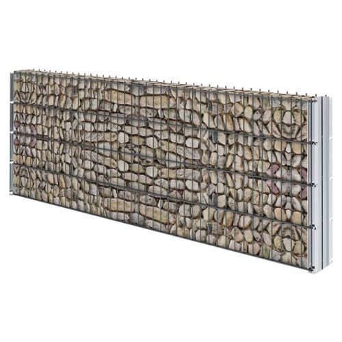 Clôture de gabion 2D Acier galvanisé 2,008x0,83m 20m total Gris - Photo n°3; ?>
