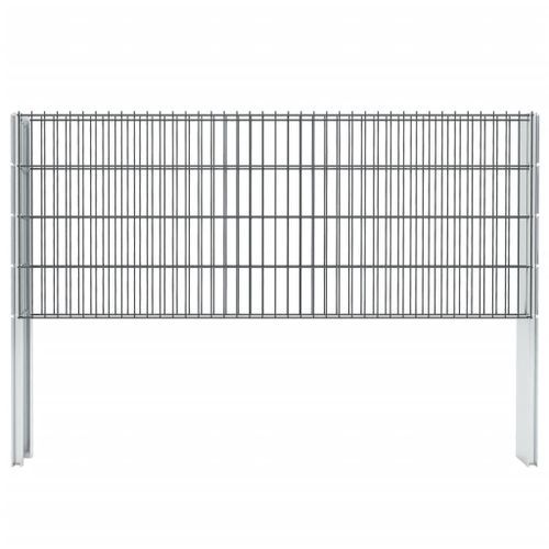 Clôture de gabion 2D Acier galvanisé 2,008x0,83m 6 m total Gris - Photo n°2; ?>