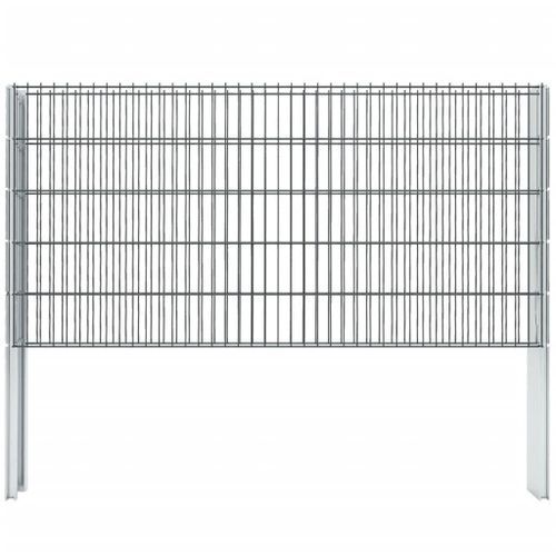 Clôture de gabion 2D Acier galvanisé 2,008x1,03m 4 m total Gris - Photo n°2; ?>