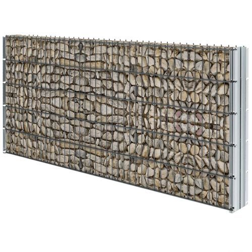 Clôture de gabion 2D Acier galvanisé 2,008x1,03m 4 m total Gris - Photo n°3; ?>