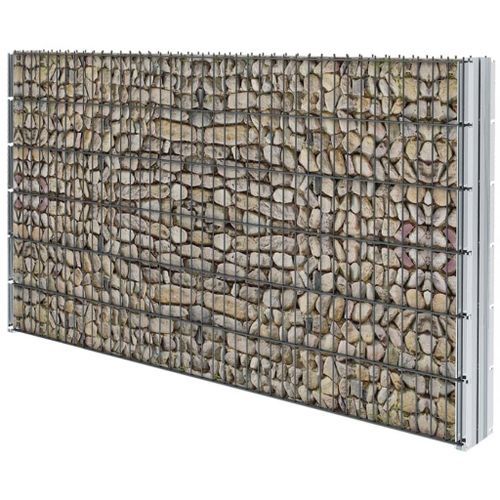 Clôture de gabion 2D Acier galvanisé 2,008x1,23m 12m total Gris - Photo n°3; ?>