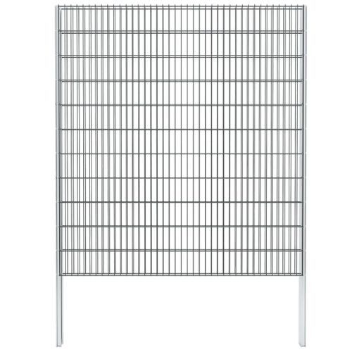 Clôture de gabion 2D Acier galvanisé 2,008x2,23m 6 m total Gris 2 - Photo n°2; ?>