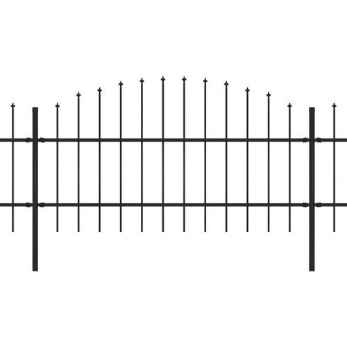 Clôture de jardin à dessus en lance Acier (0,75-1)x17 m Noir - Photo n°2; ?>