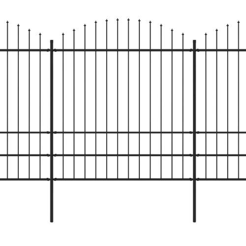 Clôture de jardin à dessus en lance Acier (1,75-2)x11,9 m Noir - Photo n°2; ?>