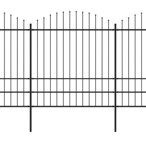 Clôture de jardin à dessus en lance Acier (1,75-2)x17 m Noir - Photo n°2; ?>