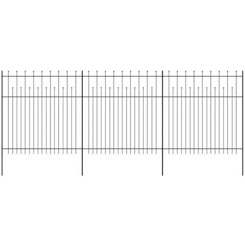 Clôture de jardin avec dessus pointu Acier 600x200 cm Noir - Photo n°2; ?>