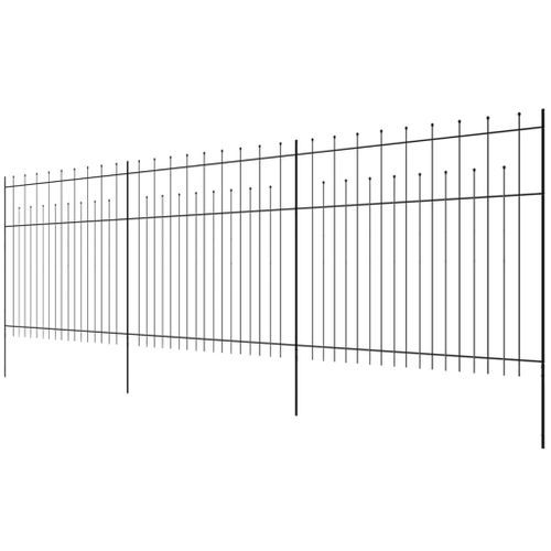 Clôture de jardin avec dessus pointu Acier 600x200 cm Noir - Photo n°3; ?>