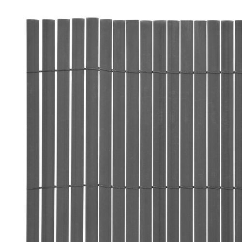 Clôture de jardin Double face PVC 90 x 300 cm Gris - Photo n°3; ?>