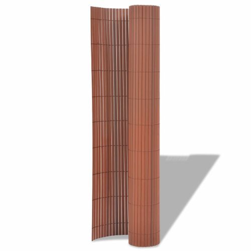 Clôture de jardin Double face PVC 90 x 300 cm Marron - Photo n°2; ?>