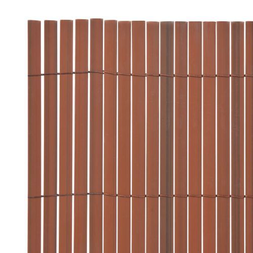 Clôture de jardin Double face PVC 90 x 300 cm Marron - Photo n°3; ?>