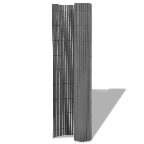 Clôture de jardin Double face PVC 90 x 500 cm Gris - Photo n°2; ?>