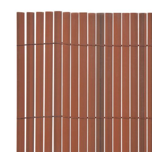 Clôture de jardin Double face PVC 90 x 500 cm Marron - Photo n°3; ?>