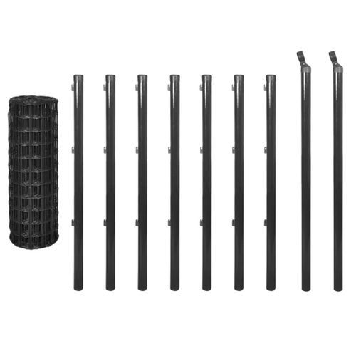 Clôture euro Acier 10 x 0,8 m Gris 5 - Photo n°2; ?>